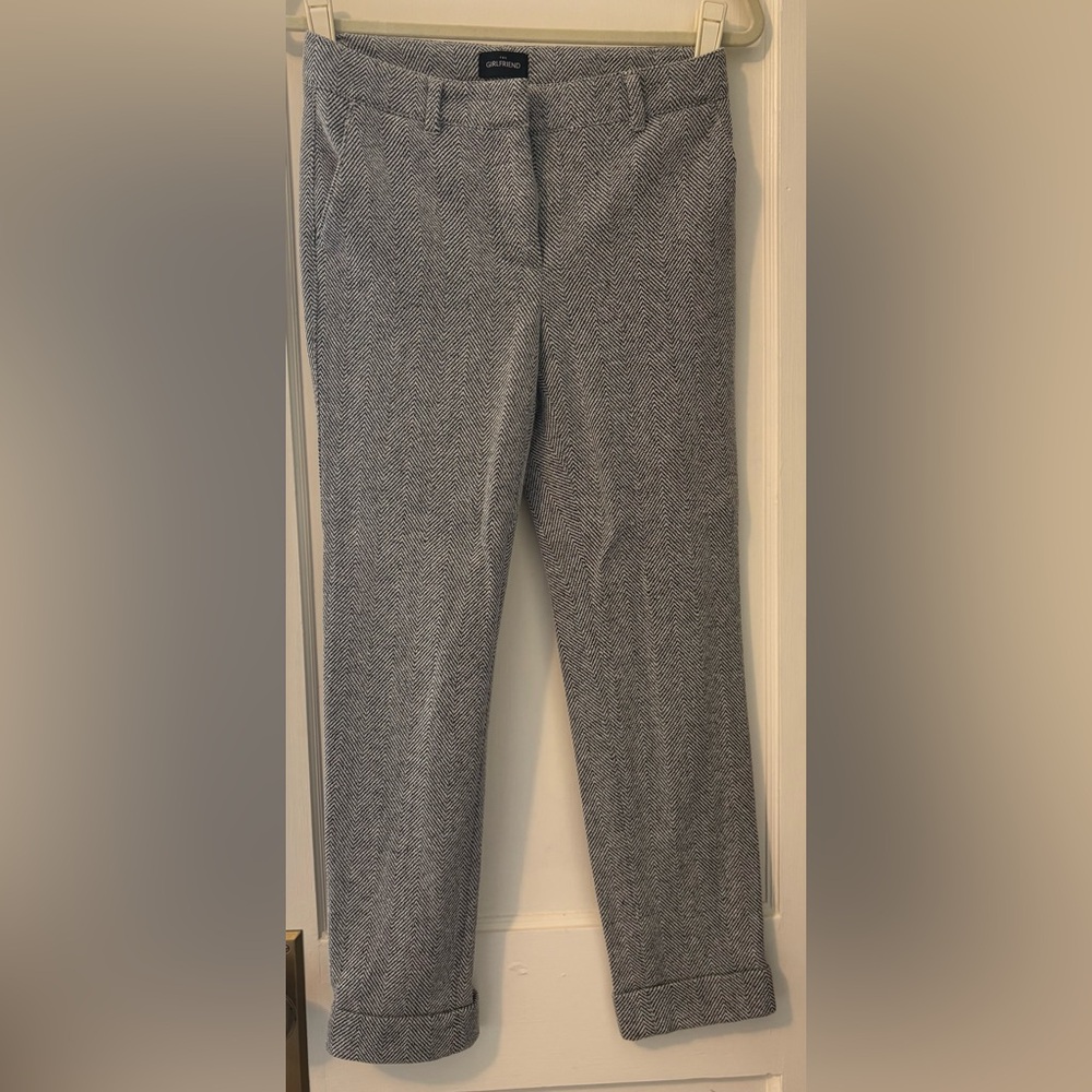 Gray Ankle Length White House Black Market Herringbone Pants size 0